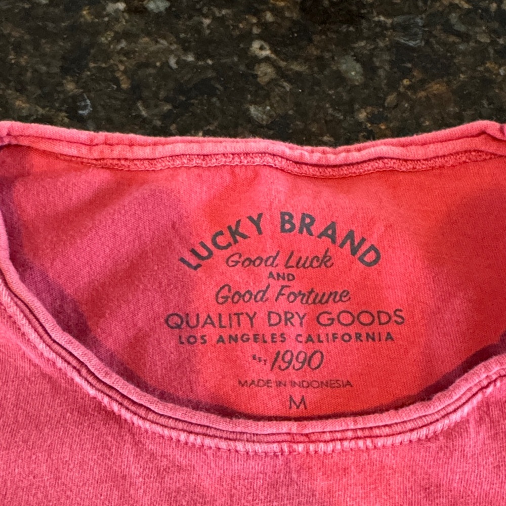 Lucky Brand faded Red Pocket Tee